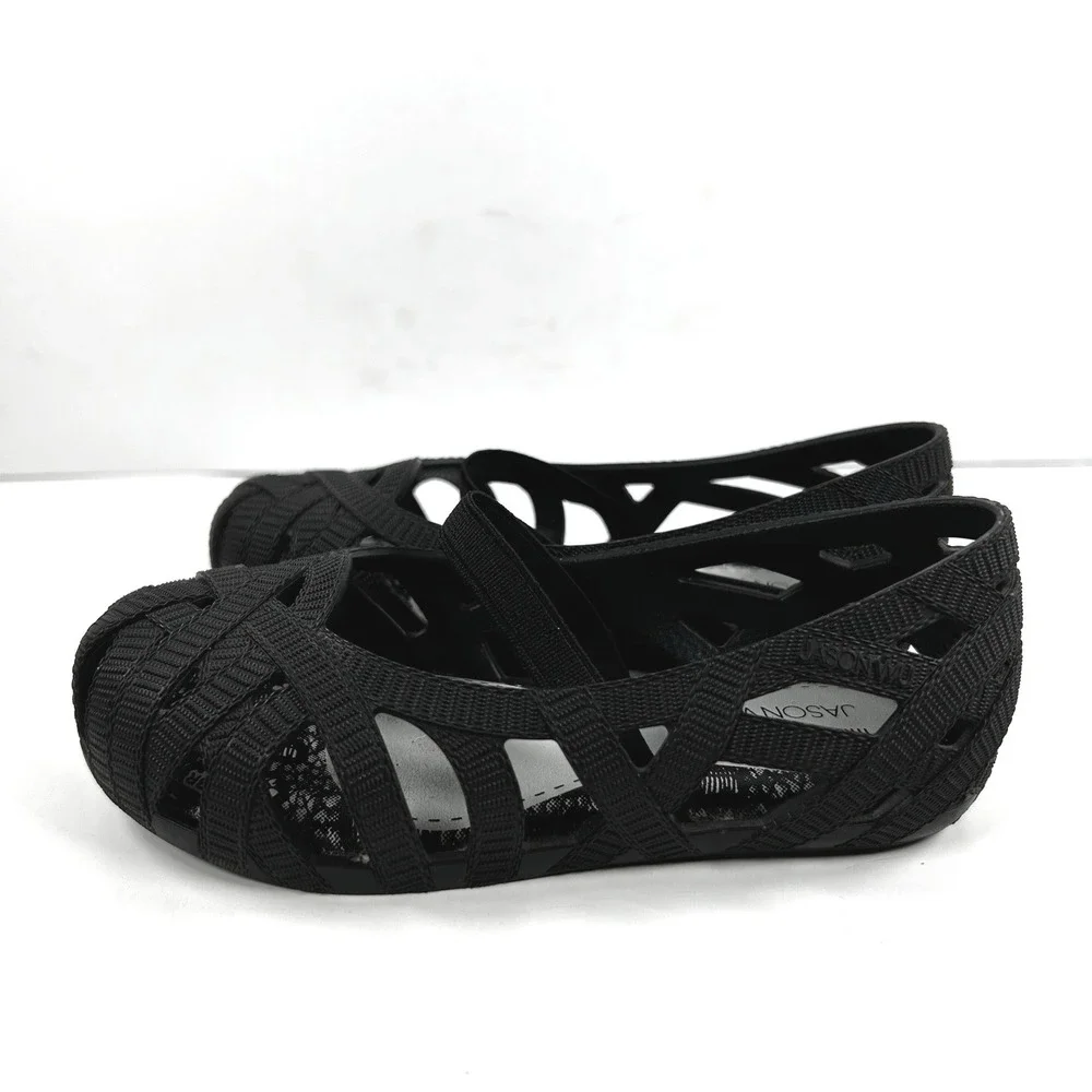 Mini Melissa Jason Wu Jean Black Jelly Mary Jane Flats Kids Size 8 USA